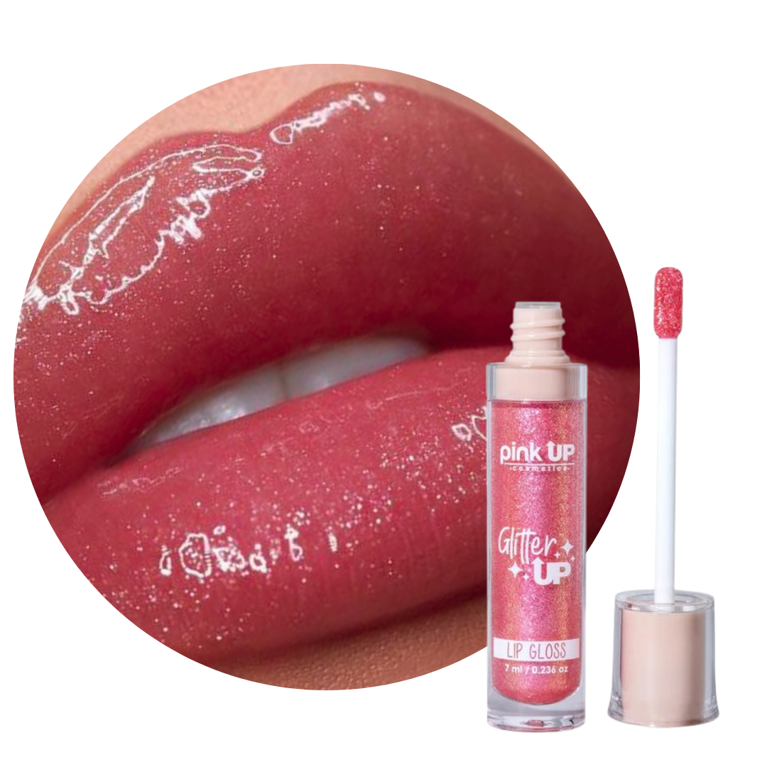 Lip Gloss Glitter Pink Up